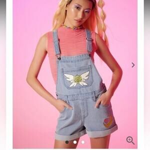 Hot Topic Sailor Moon Pretty Guardian Shortalls Overalls Denim Women Large